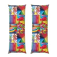 Colorful Collage Print Ultra Soft 20x54 Inch Long Pillow Case Body Pillow Cover Adult Men Women Decor