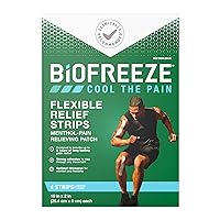 Biofreeze Pain Relief Flexible Strips Pre-Cut, 4Ct. Pain Relief for Sore Muscles, Arthritis, Backaches, Sore Joints, Sprains, Strains, and Bruises (Packaging May Vary)