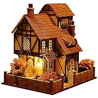 DIY Miniature Dollhouse Kit with Music Box Rylai 3D Puzzle Challenge for Adult Kids (Flower Town)