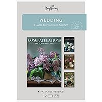 DaySpring - Congratulations on Your Wedding - King James Version - 4 Design Assortment with Scripture - 12 Boxed Cards & Envelopes (J1030)