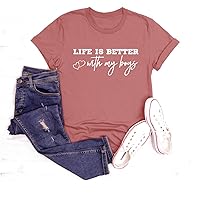 Life Is Better With My Boys Shirt, Boys Mom T-Shirt, Mother Of Boys Outfits, Mother's Day Gift