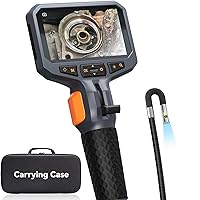 Articulating Borescope with Dual Lens Endoscope Camera, Teslong Two-Way Articulated Industrial Inspection Camera with LED Light, Flexible Mechanic Fiber Optic Snake Scope Cam for Wall Automotive-5FT