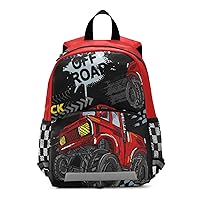 Kids Backpack,Cool Monster Truck Car Lightweight Preschool Backpack for Toddlers Boys Girls with Chest clip One Size