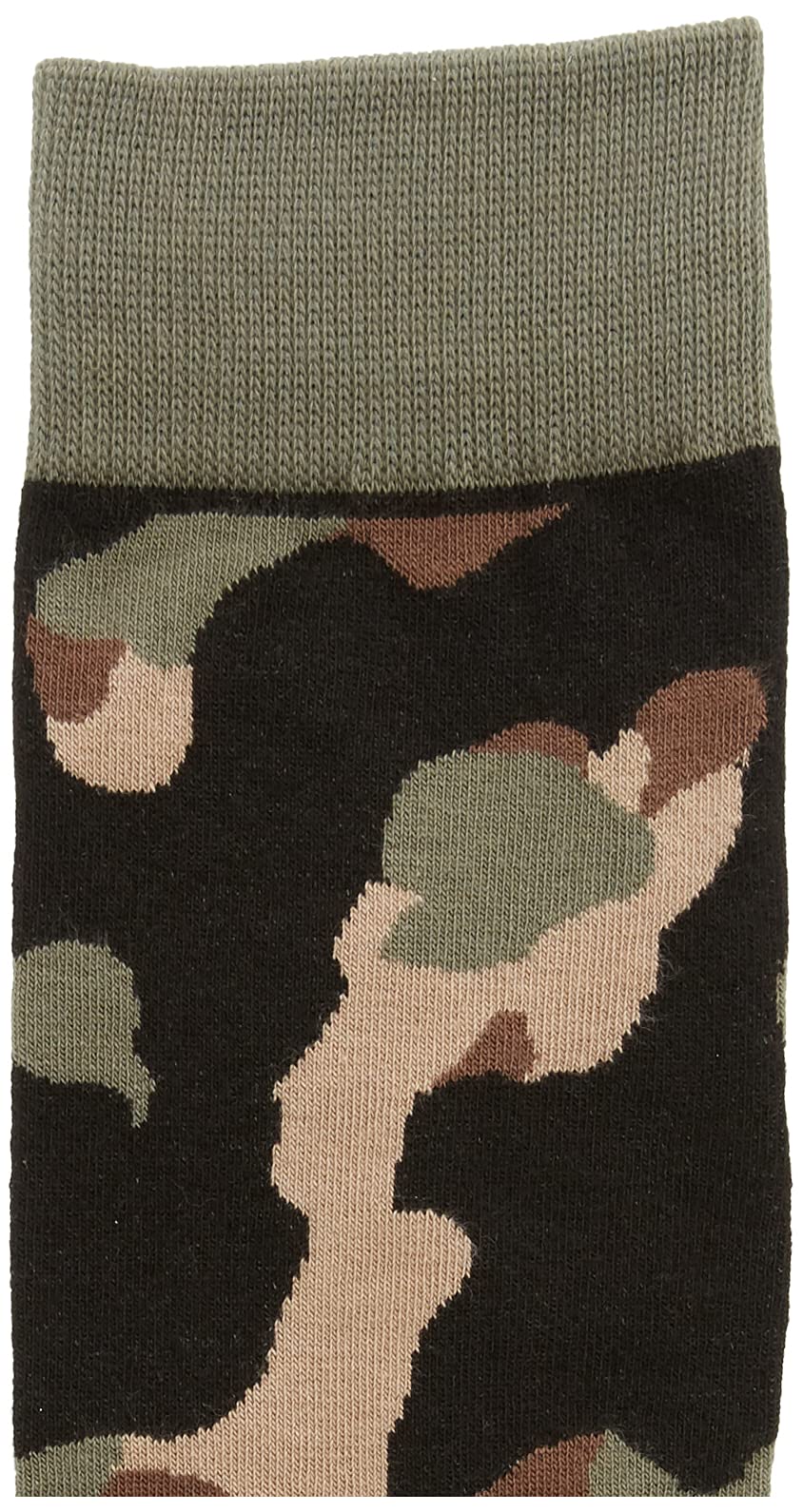 K. Bell Men's Cool Patterns and Design Novelty Crew Socks, Camo (Olive), Shoe Size: 6-12