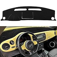 Dashboard Cover Dash Cover Mat Fit for VW Volkswagen Beetle with Tray 2012-2019(Black) J179