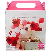 C.R. Gibson CBGM-25403 With all my Heart Balloon Garland Arch Kit, 16 Foot Balloon Arch Kit, Over 60 Red, Pink, and White Balloons