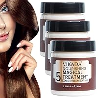 VIKADA Hair Elixir Treatment, Hair Repair Cream Vikada Nourishing Magical Treatment - 5 Seconds To Restore Soft Hair, Collagen Hair Mask Vikada 80ml Keratin Hair Conditioner (3pcs)