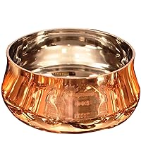 Indian Art Villa Steel Copper Curved Bowl, Dinnerware & Tableware, Volume- 5 Oz