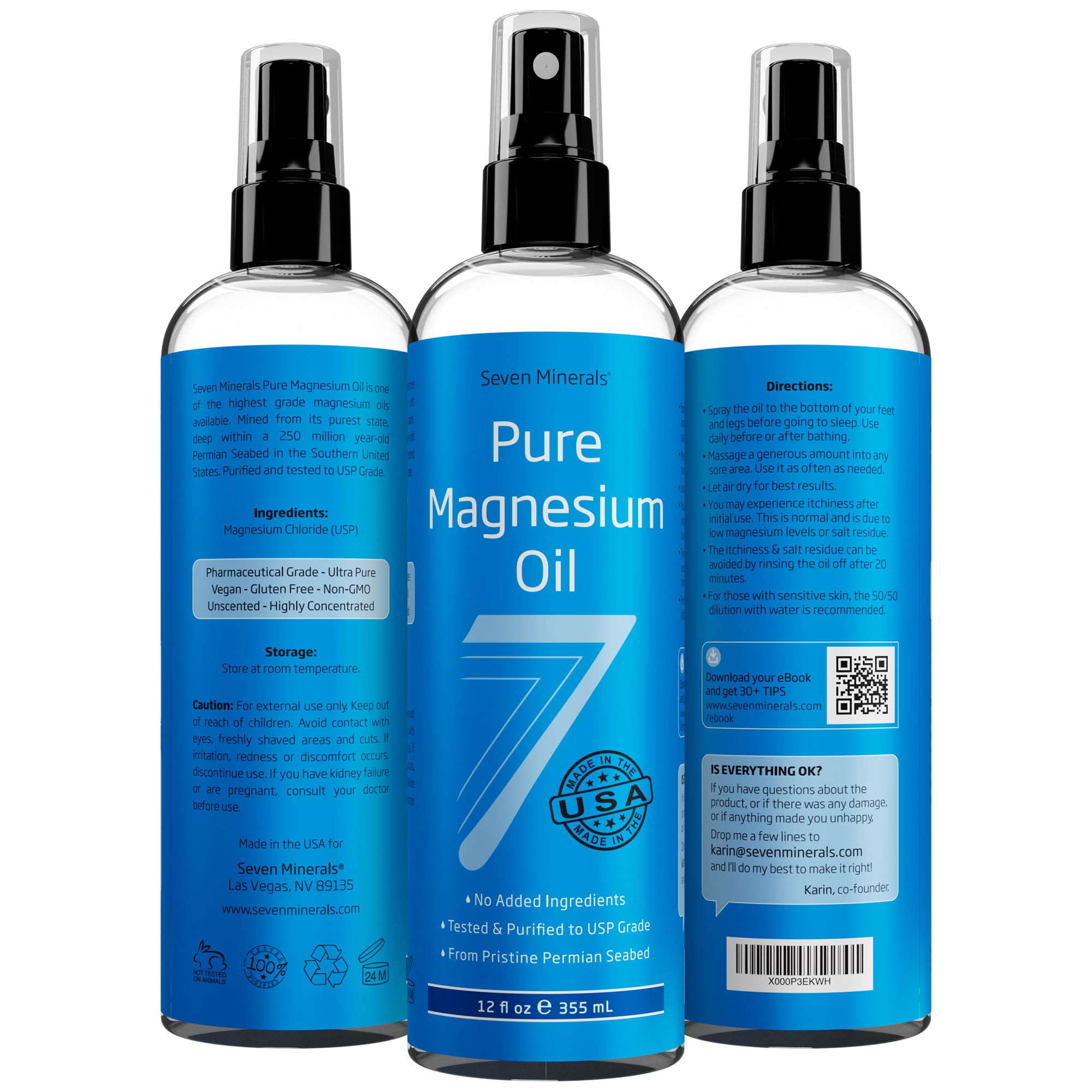 Seven Minerals Pure Magnesium Oil & Soothing Relief Magnesium Lotion