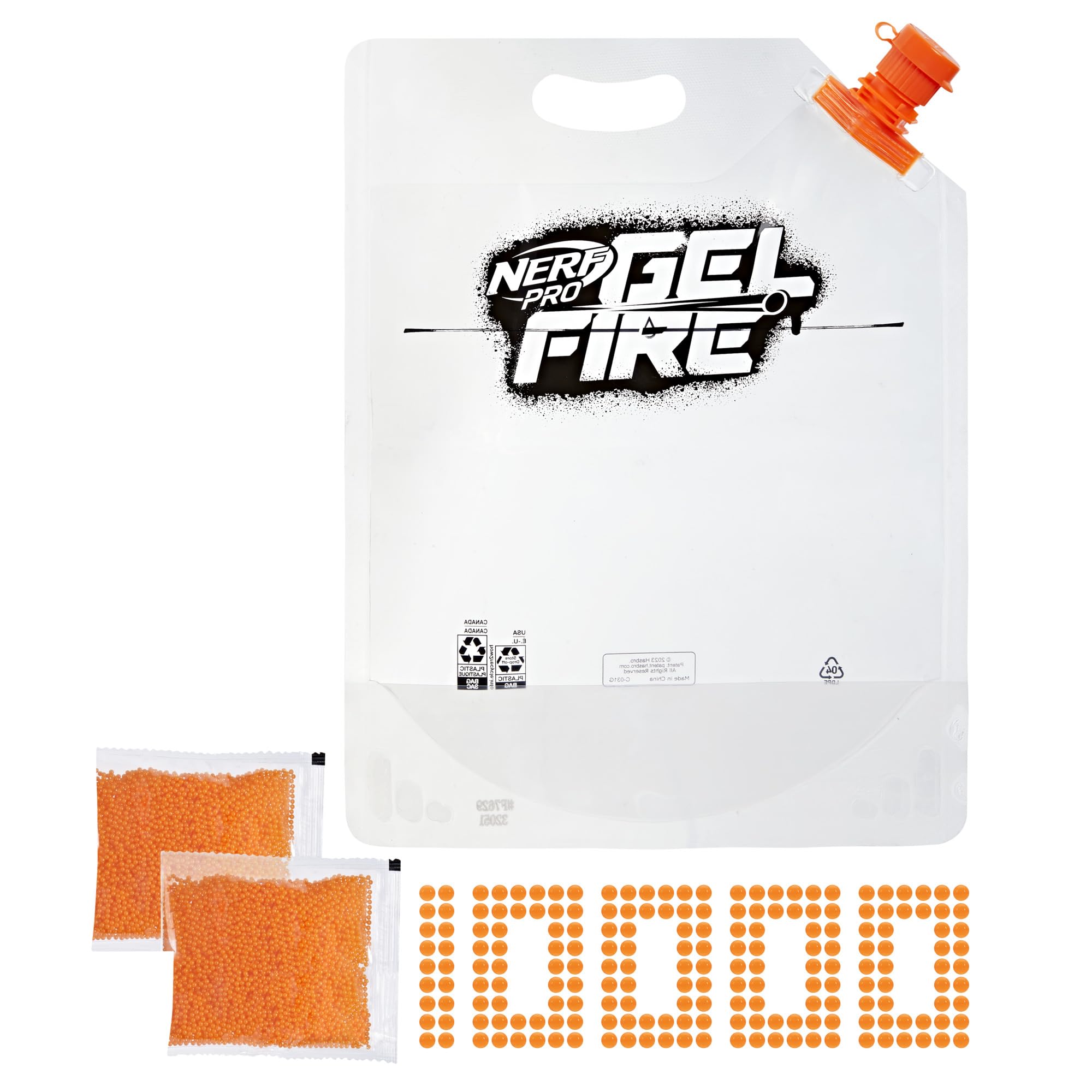 Nerf Pro Gelfire Refill, 10,000 Dehydrated Gelfire Rounds, Use with Nerf Pro Gelfire Blasters, Ages 14 & Up