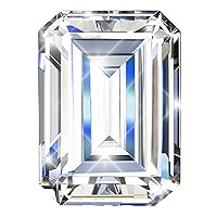 Moissanite Stone Loose Simulated Diamond D Colorless Brilliant Emerald Cut VVS1 Clarity Gemstones for Engagement Ring Pendant Necklace Jewelry Making with Certificate of Authenticity