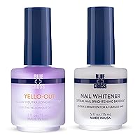 Blue Cross Professional Nail Care Yello Out Yellow-Neutralizing Purple Toner + Optical Nail Brightening Base Coats, 2 Pack Bundle