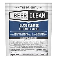 BEER CLEAN 990221 Glass Cleaner for Manual Brushing, Restaurant Barware & Glass Cleaning System, Powder Packets, 0.5-Ounce (1 Packet)