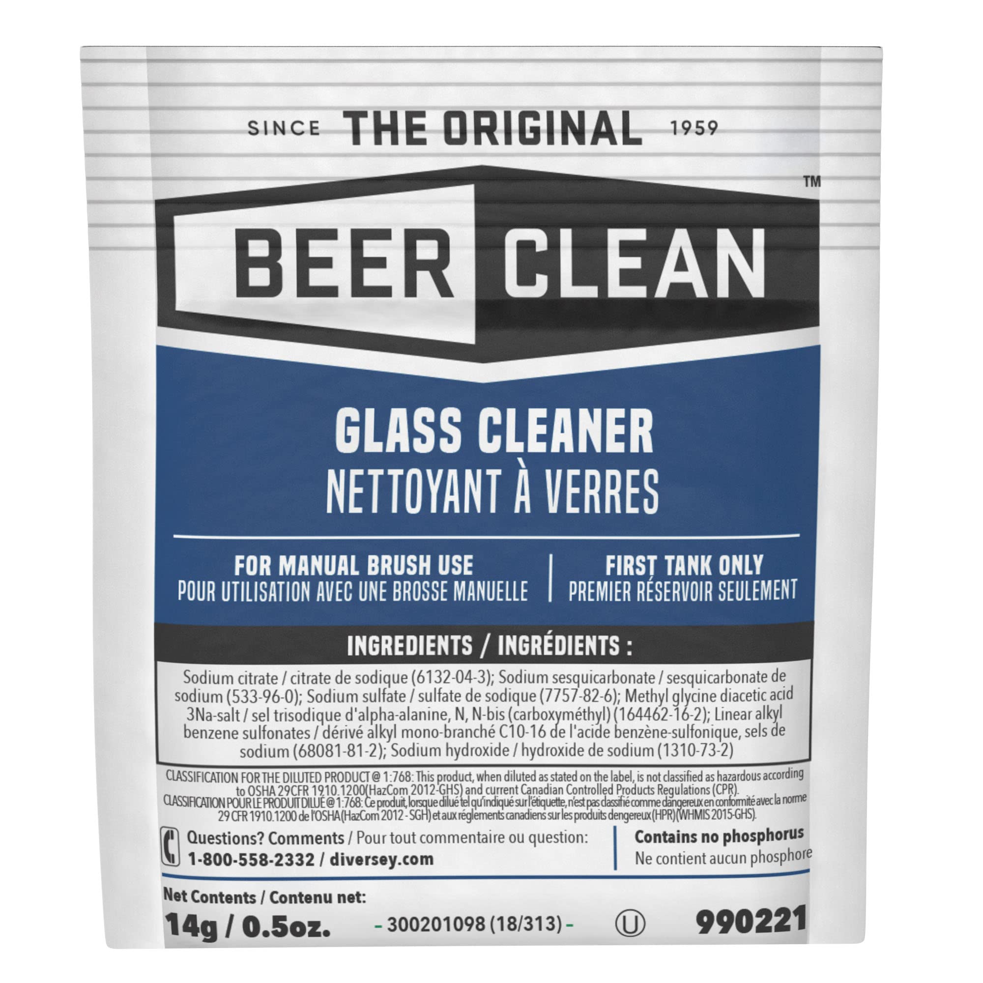 Diversey 990221 Beer Clean Glass Cleaner (0.5 Ounce, 100-Pack)