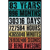 83 Years Of Being Awesome: 83 Years Old Gift Happy 83rd Birthday Notebook Gift Ideas for Men Women,Grandma Grandpa,Husband Wife,Mom Dad. Size 6x9 Inchi And 100 Pages.