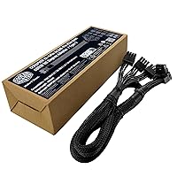 Cooler Master 12VHPWR Adapter Cable Type 2, GeForce RTX 40 Series, 90-Degree 12+4 Pin PCIe 5.0, 650mm (L), 600W Split 3X PCIE 8-Pin for XG Plus|MWE Gold V2 (CMA-NFPC16XXBK2-GL)