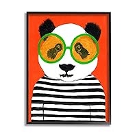 Bold Panda Bear Striped Shirt Framed Giclee Art, Design by Coco de Paris, 11 x 14