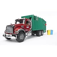 Bruder Mack Granite Garbage Truck (Ruby red-Green)