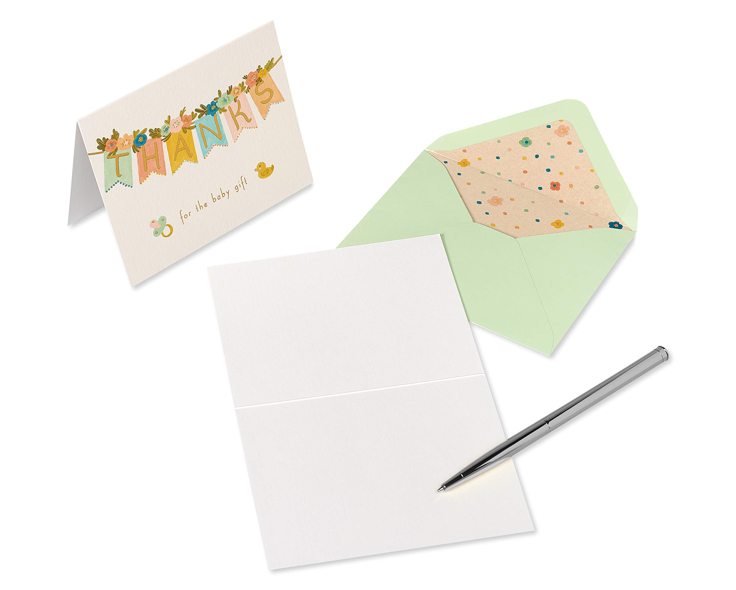 Papyrus Baby Thank You Cards with Envelopes, Floral (20-Count)