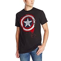 Marvel Men's Avengers Captain America Logo T-Shirt,Black,X-Large