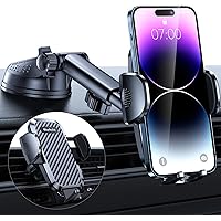 Car Phone Holder Mount [2024 Upgraded Groundbreaking Protection] 3 in 1 Dashboard Vent Windshield Cell Phone Holder Car Fit for iPhone 15 14 13 12 Pro Max Samsung S23 All Phones