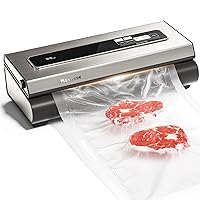 MEGAWISE Vacuum Sealer Machine | 80Kpa Suction Power| Bags and Cutter Included | Compact One-Touch Automatic Food Sealer with External Vacuum System