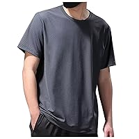 Tshirts Shirts for Men Cotton Summer Ice Mesh Eyes Breathable Quick Drying Plus Size Casual Sweatshirt
