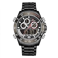 NAVIFORCE Mens Analog Digital Sport Watches Waterproof Multifunction Chronograph Silicone Strap Watch