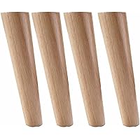 Furniture Feet 4 Pcs of Solid Wood Thickened Sofa Legs,Inclined Coffee Table Legs,Tapered Fashionniture Legs,with Mounting Plates,Screws,for Dresser Legs,Sideboard,Circle Chair/20Cm/7.87In