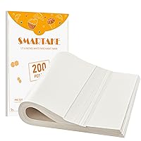 SMARTAKE 200 Pcs Parchment Paper Baking Sheets, 12x16 Inch Non-Stick Precut Baking Parchment, Suitable for Baking Grilling Air Fryer Steaming Bread Cup Cake Cookie and More (White)