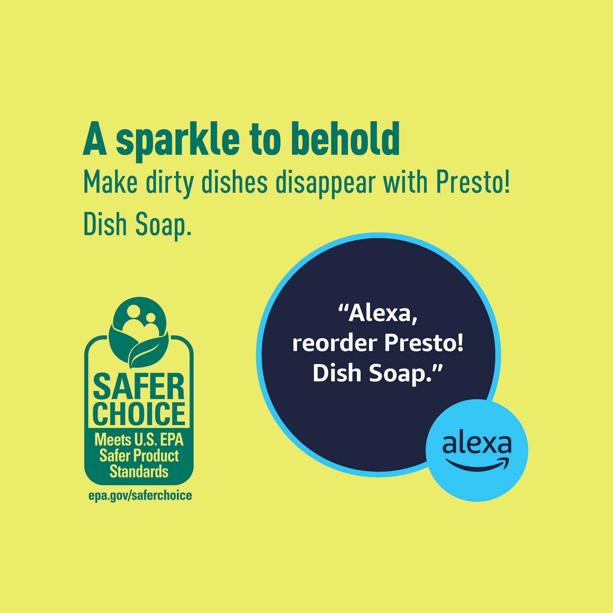 Amazon Brand – Presto! Dish Soap, Lemon Scent, 30 fl oz, Pack of 2