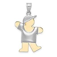 14k Two-tone Puffed Boy With Hat Kiss Charm No Engraving