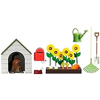 60509000 Doll's House Garden Set and Doghouse, Multi