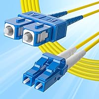Fiber Patch Cable - LC to SC OS2 10Gb/Gigabit Singlemode Jumper Duplex 9/125 LSZH Fiber Optic Cord for SMF SFP Transceiver, Yellow, 120-meter(393-ft)