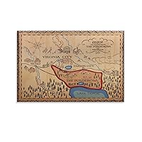 Art Posters Ponderosa Map Bonanza Poster Vintage Posters Home Posters Bedroom Decor Painting Canvas Wall Art Living Room Posters Gifts 12x18inch(30x45cm)