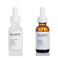 ROLANYIN SET Retinol 1% in Squalane Serum for Anti-Aging Moisturizing AND Niacinamide 10% + Zinc 1% Serum for Oil Control and Acne Treatment