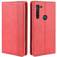 Motorola Moto G Stylus Case, Retro PU Leather Full Body Shockproof Wallet Flip Case Cover with Card Slot Holder and Magnetic Closure for Motorola Moto G Stylus 2020 Phone Case (Red)