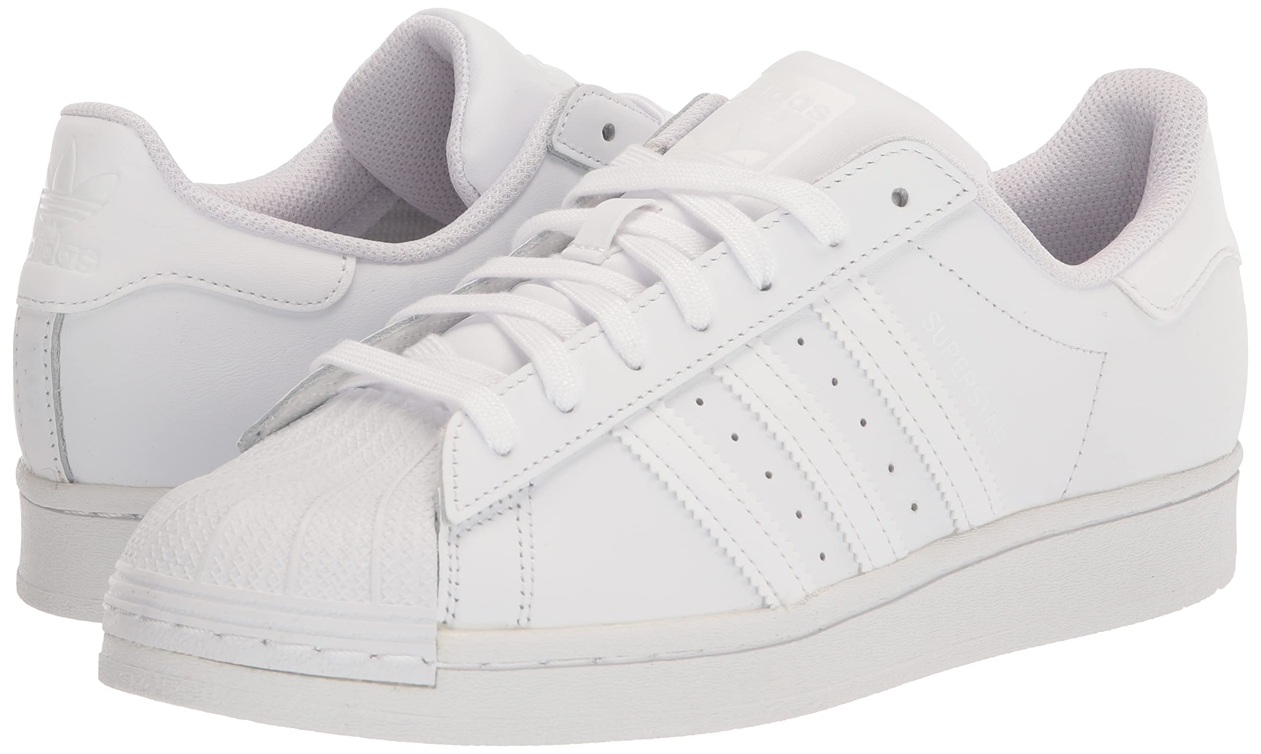 adidas Originals mens Super Star Sneaker, White/White/White, 20 US
