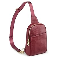 S-ZONE Genuine Leather Sling Bag for Women Men Small Crossbody Sling Bags Chest Purse for Travel Trendy