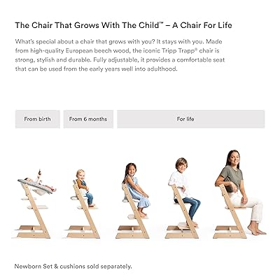 Tripp Trapp High Chair from Stokke, Hazy Grey - Adjustable, Convertible  Chair for Children & Adults - Includes Baby Set with Removable Harness for