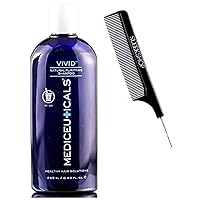 Therapro Mediceuticals VIVID Natural Purifying Shampoo (w/Sleek Comb) Healthy Hair Clarifying, Sulfate-Free for All Hair Types (8.45 oz / 250 ml - ORIGINAL SIZE)