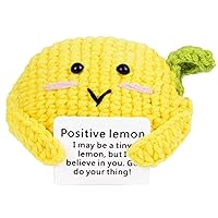 Positive Lemon, Funny Crochet Potato Partner with Positive Card, Cute Wool Knitted Lemon for Best Friend Encouragement Birthday Gifts