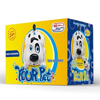 WEofferwhatYOUwant Electronic Pet Dog - Original Batteries Included Interactive Puppy Robot Helen Responds to Touch, Walking, Chasing and Fun Activities (Dog Harry)