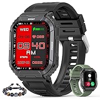 Nendefin Smartwatch with Phone Function 1.83 Inch Touchscreen Wristwatch 5ATM Waterproof Sports Watch Outdoor Fitness Tracker with Heart Rate Monitor Blood Pressure Men's Watches for Android iOS