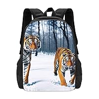 Tigers In The Snow Backpack Lightweight Simple Casual Backpack Shoulder Bags Large Capacity Laptop Backpack