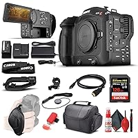 Canon EOS C70 Cinema Camera (RF Lens Mount) (4507C002) + 128GB Extreme Pro SD Card + HDMI Cable + Case + Card Reader + Cleaning Set + Cap Keeper + Hand Strap (Renewed)