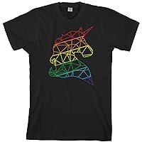 Threadrock Men's Rainbow Geometric Unicorn T-Shirt