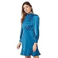 Maggy London Women's High Neck Heavy Charmeuse Dress Workwear Office Event Party Holiday Guest of