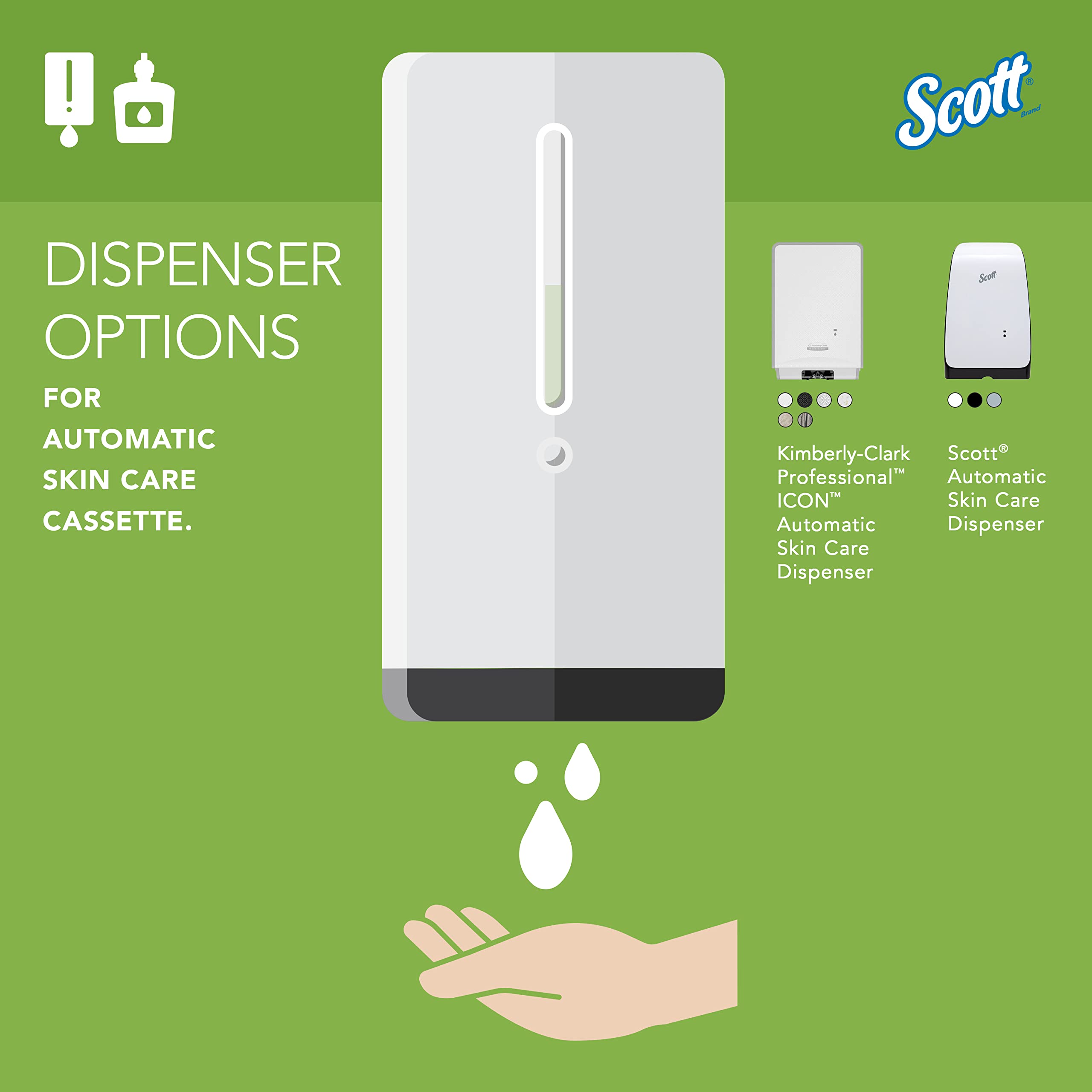 Scott® Green Certified Foam Hand Soap (91591), 1.2 L Clear, Unscented Hand Soap Refills for KC Professional™ ICON™ and Scott® Pro™ Automatic Dispensers, Ecologo, NSF E-1 Rated (2 Bottles/Case)