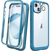 Diaclara Designed for iPhone 15 Case, Full Body Rugged Case with Built-in Touch Sensitive Anti-Scratch Screen Protector, with Camera Lens Protector for iPhone 15 6.1